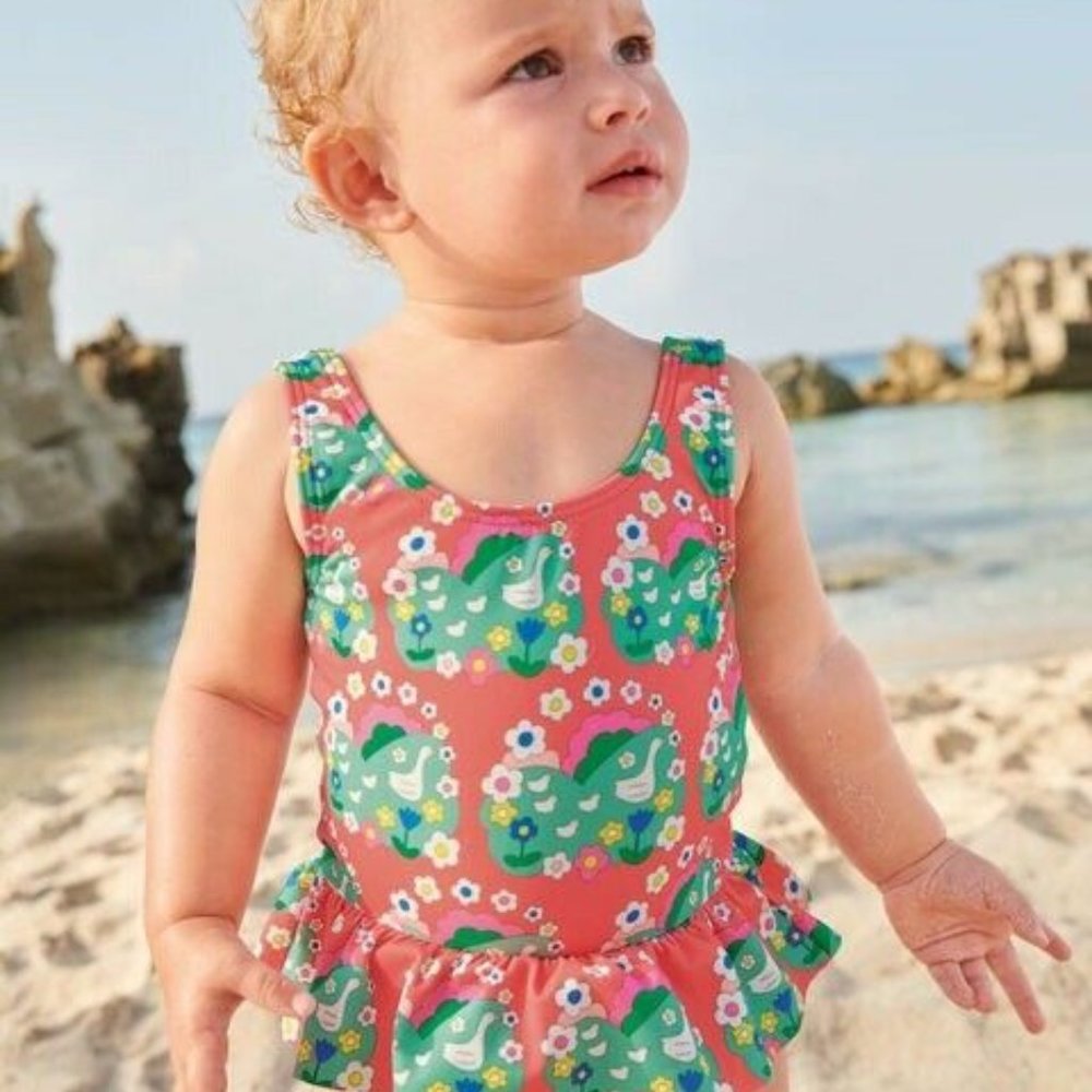 Mini Boden Baby Girls Duckling Daisy Swimsuit 3-6